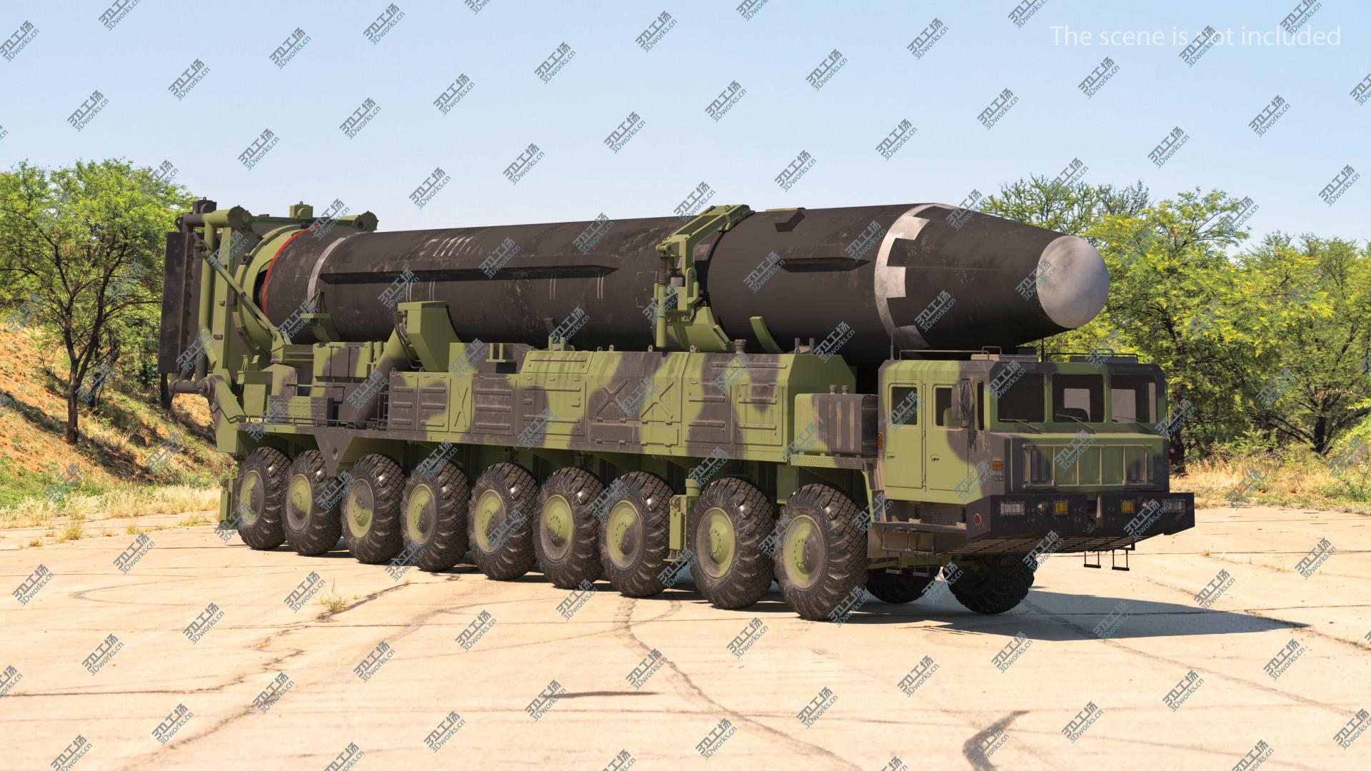 images/goods_img/202104093/Hwasong-15 Transporter Erector Vehicle with Intercontinental Ballistic Missile Dirty 3D model/5.jpg